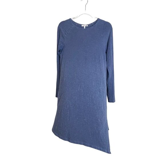 Sundry Dresses & Skirts - Sundry Sunday Long Sleeve Blue T-Shirt Asymmetrical Hem Dress Size S